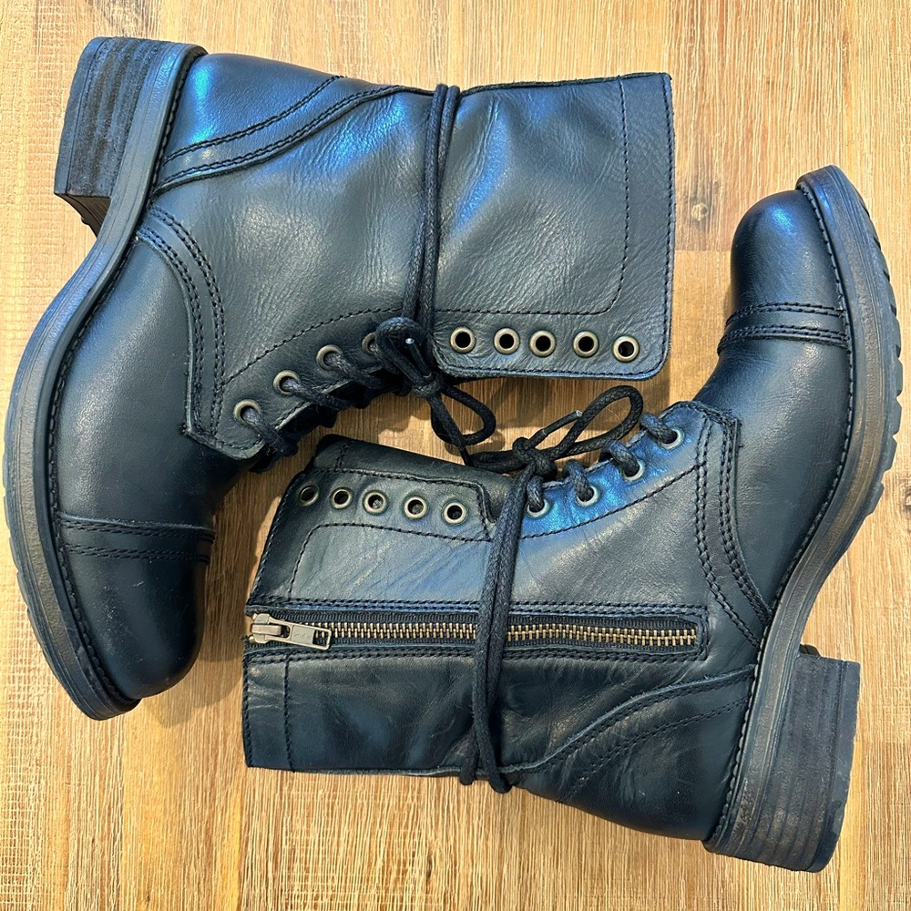 Steve Madden Troopa 2.0 Black Leather Size 7.5